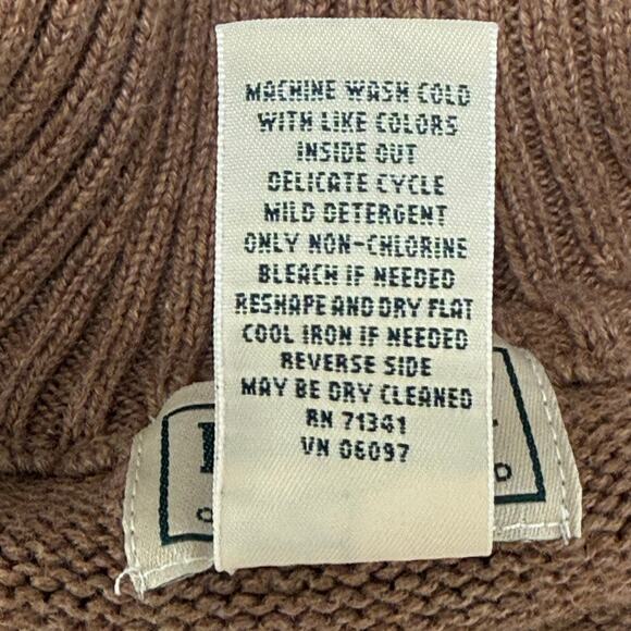L.L. Bean Men’s XXL Tall Brown Zip Cardigan Sweater 100% Cotton Knit - Picture 5 of 6